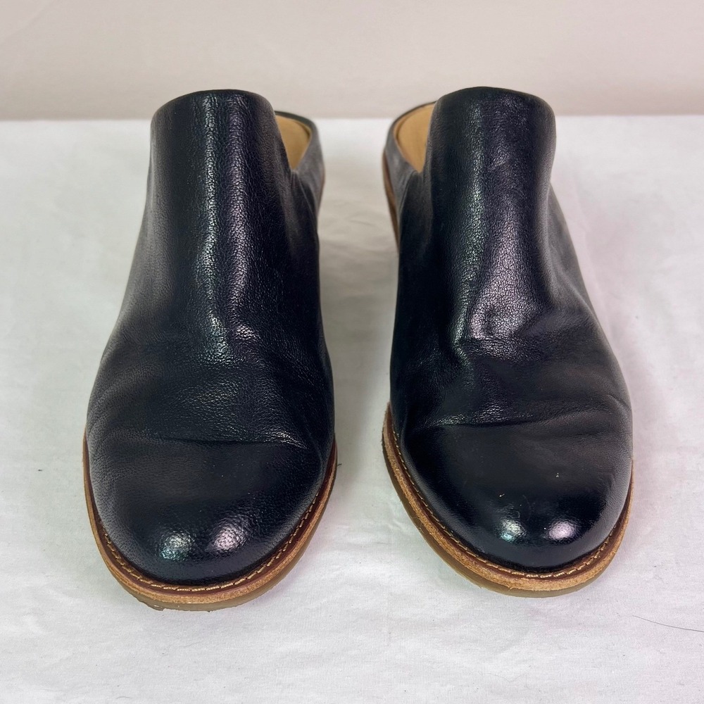 Sofft Ameera Leather Mules 7.5 Black Block Heel Slip On Coastal Cowgirl Festival - Picture 3 of 11